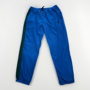 Adidas Women's Track Pants Blue W/ Green Stripe Basketball Large Streetwear NWOT